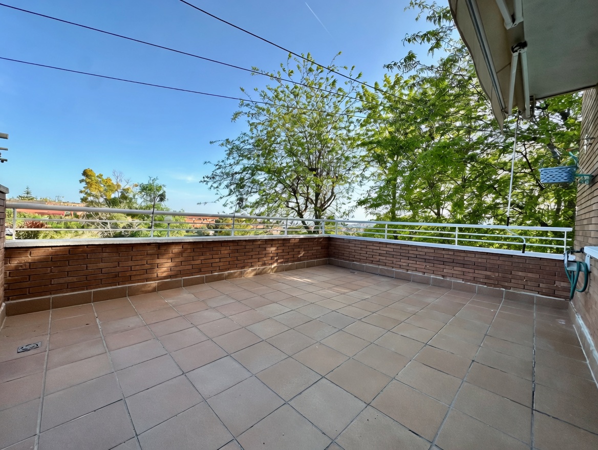 Terraza privada con vistas despejadas a la zona arbolada